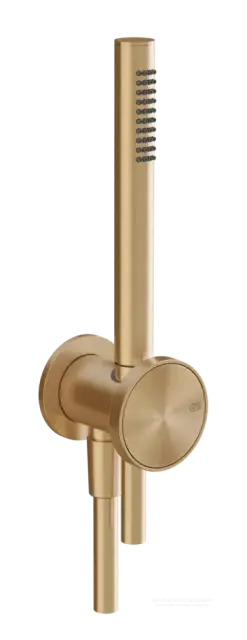 Душевой комплект Gessi Origini, с держателем, выводом воды, лейкой, шлангом, цвет Warm Bronze Br. PVD