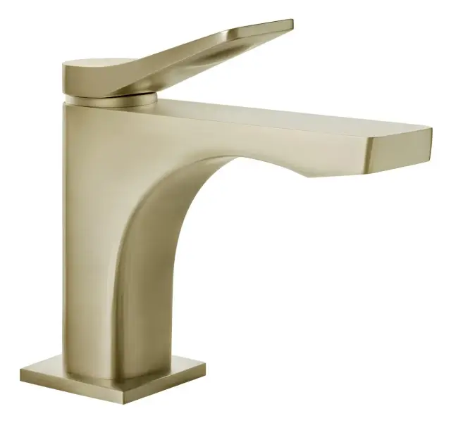 Смеситель для раковины Gessi Rilievo, вылет 131 мм, без донного клапана, цвет Brass Brushed PVD