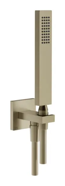 Ручной душ Gessi Rettangolo К, с шланговым подсоединением и держателем, цвет Finox Brushed Nickel