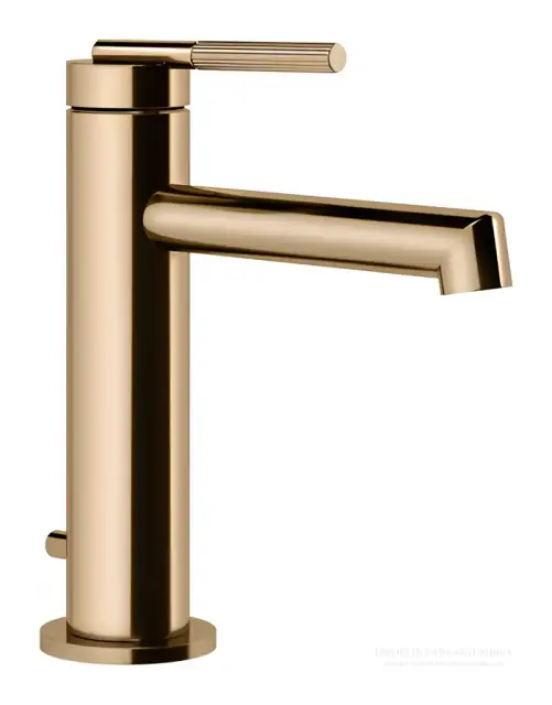 Смеситель для раковины Gessi Ingranaggio, однорычажный, с донным клапаном, цвет Warm Bronze PVD