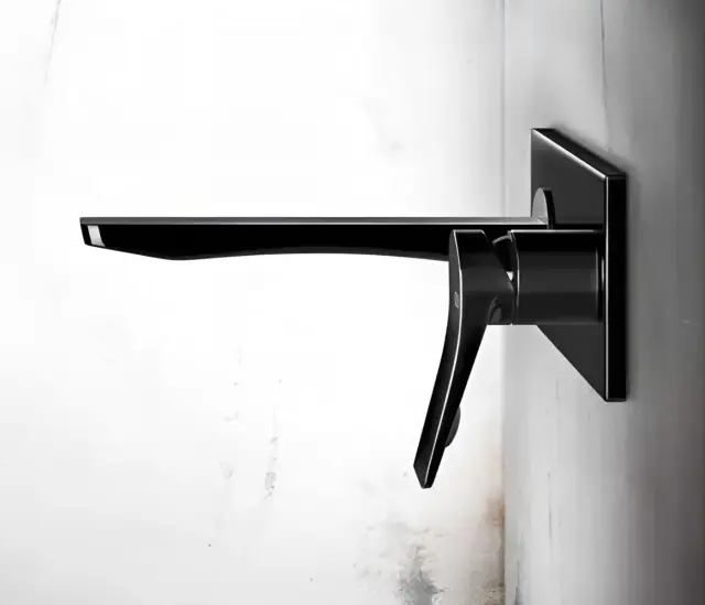 Смеситель для раковины Gessi Rilievo, встраиваемый, без донного клапана, со средним изливом, 236 мм, внешняя часть, цвет Matte Black