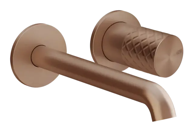 Смеситель для раковины Gessi Habito Intreccio, настенный, 165x211 мм, внешняя часть, цвет Copper Brushed PVD