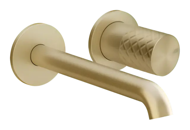 Смеситель для раковины Gessi Habito Intreccio, настенный, 165x211 мм, внешняя часть, цвет Brushed Brass PVD
