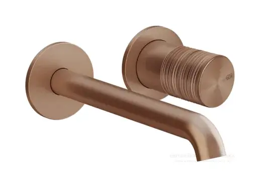 Смеситель для раковины Gessi Habito, встраиваемый, настенный, цвет Copper Brushed PVD