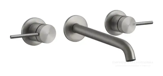 Смеситель для раковины Gessi 316, встраиваемый, с длинным изливом, настенный, цвет Steel Brushed