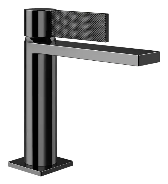 Смеситель для раковины Gessi Inverso, h178, без донного клапана, с соединительными шлангами, цвет Black Metal PVD