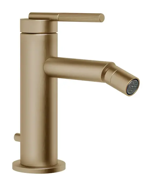 Смеситель для биде Gessi Ingranaggio, с донным клапаном, цвет Warm Bronze Brushed PVD