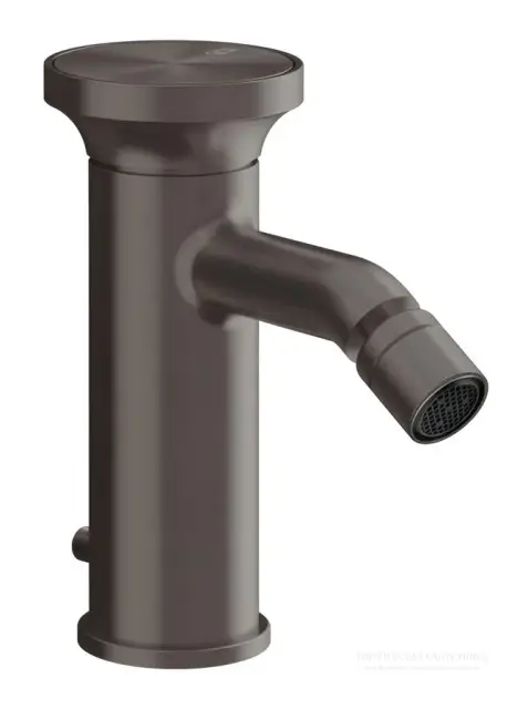 Cмеситель для биде Gessi Origini, с донным клапаном, в комплекте отделочная вставка, цвет Black Metal Brushed PVD