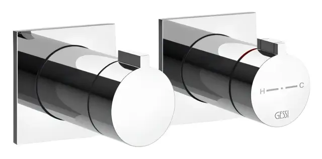 Термостат Gessi Inverso Bath&Shower, внешняя часть, настенный, на 2 позиции, ширина 165 мм, цвет хром