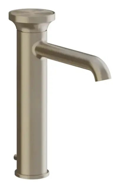 Смеситель для раковины Gessi Origini, средней длины, с донным клапаном, цвет Finox Brushed Nickel