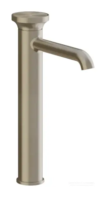 Смеситель для раковины Gessi Origini, высокий, без донного клапана, в комплект входит отделочная вставка, цвет Finox Brushed Nickel