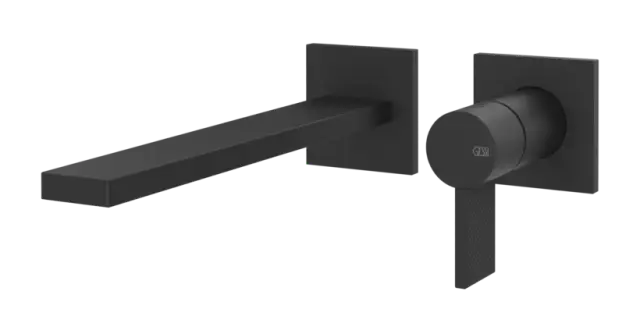 Смеситель для раковины Gessi Inverso, настенный, излив 197 мм, встраиваемый, внешние части, цвет Matte Black