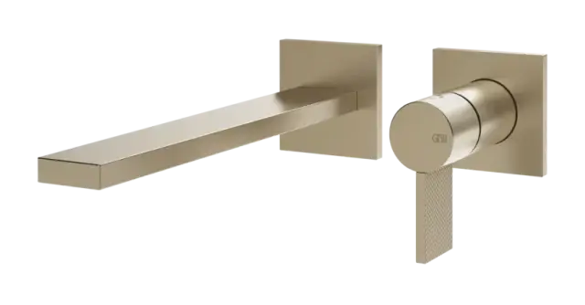 Смеситель для раковины Gessi Inverso, настенный, излив 197 мм, встраиваемый, внешние части, цвет Finox Brushed Nickel