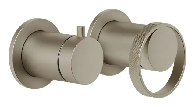 Смеситель для ванны/душа Gessi Anello, настенный, на 2 выхода, с переключателем ванна-душ, встраиваемый, цвет Finox Brushed Nickel