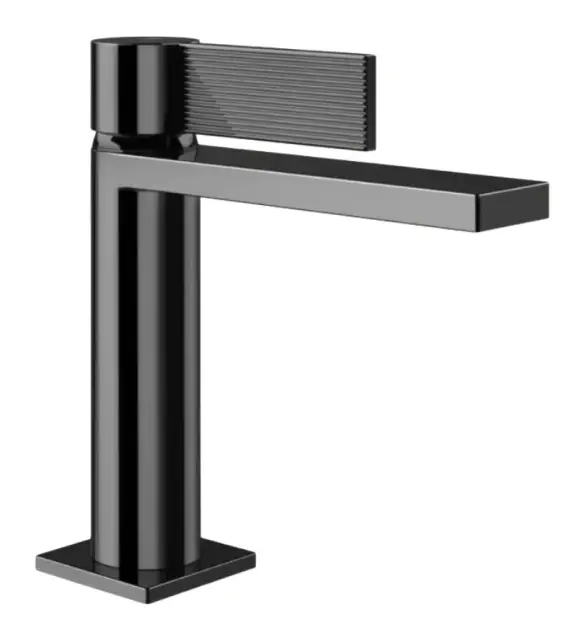 Смеситель для раковины Gessi Inverso, однорычажный, с донным клапаном и соединительными шлангами, Н-178 мм, цвет Black Metal PVD