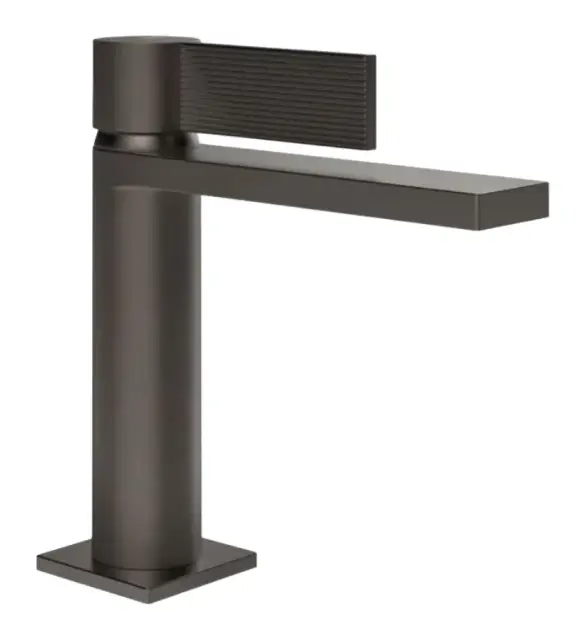 Смеситель для раковины Gessi Inverso, с соединительными шлангами, без донного клапана, Н-178 мм, цвет чёрный металл шлифованный PVD