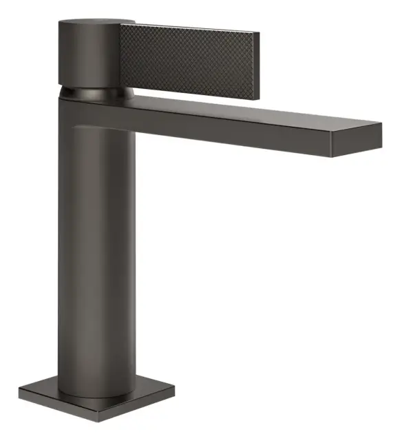 Смеситель для раковины Gessi Inverso, без донного клапана, с соединительными шлангами, цвет Black Metal Brushed