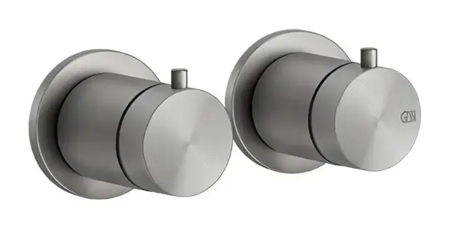 Термостат для душа Gessi316, на 1 выход, внешние части, цвет Steel Brushed