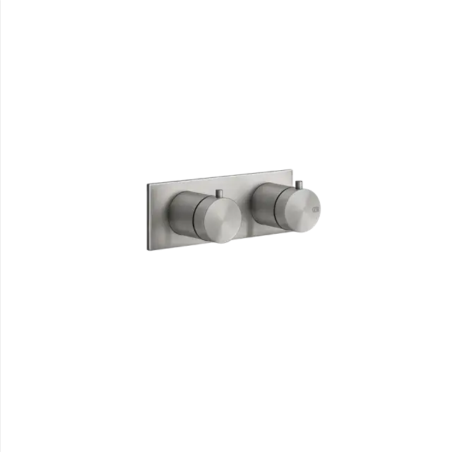 Термостат Gessi316, на 2 выхода, с переключателем, внешняя часть, цвет Steel Brushed