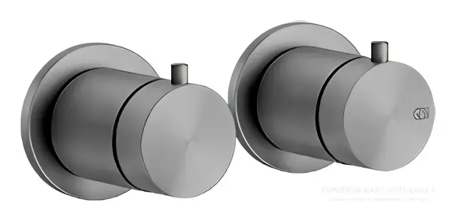 Термостат Gessi 316, встраиваемый, на 3 потребителя, цвет Steel Brushed