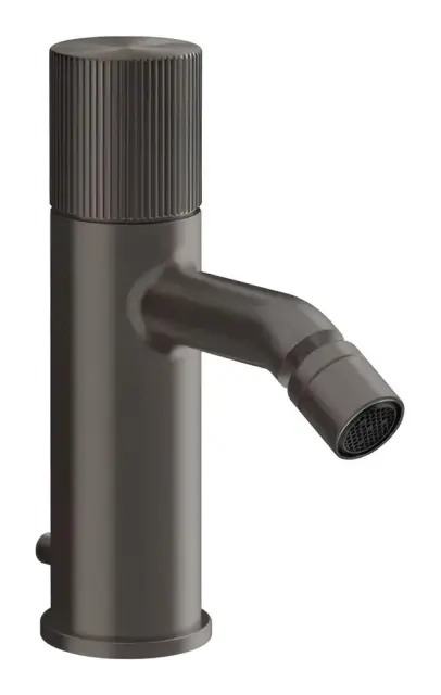 Cмеситель для биде Gessi Habito, h177 мм, донный клапан, соединительные шланги, цвет Black Metal Brushed PVD