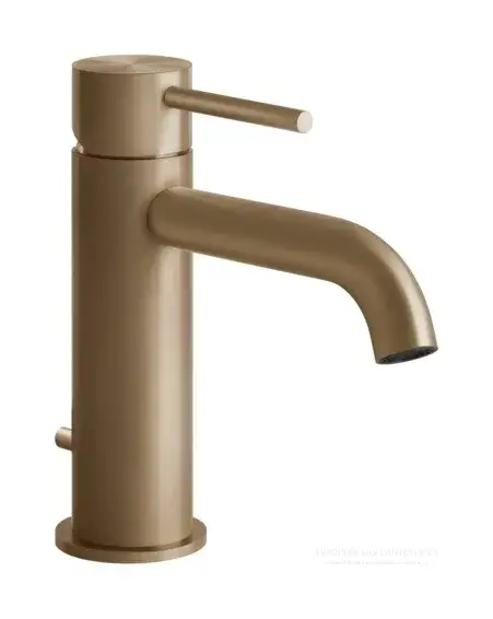Смеситель для раковины Gessi316 Flessa, с донным клапаном, цвет Warm Bronze Brushed PVD