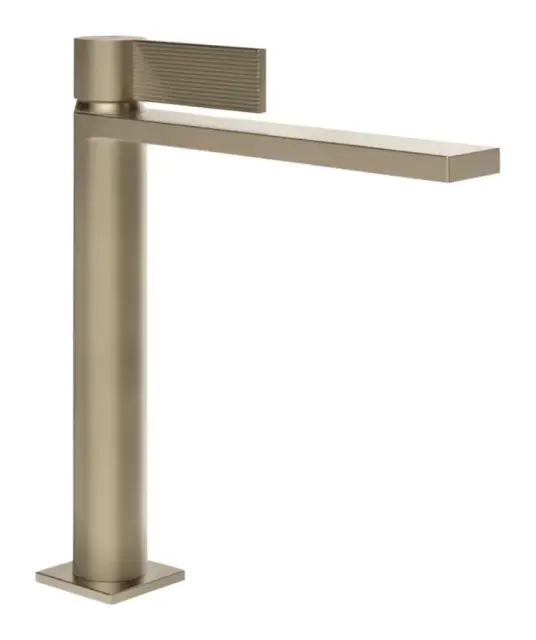 Смеситель для раковины Gessi Inverso, однорычажный, с донным клапаном и соединительными шлангами, Н-251 мм, цвет Finox Brushed Nickel