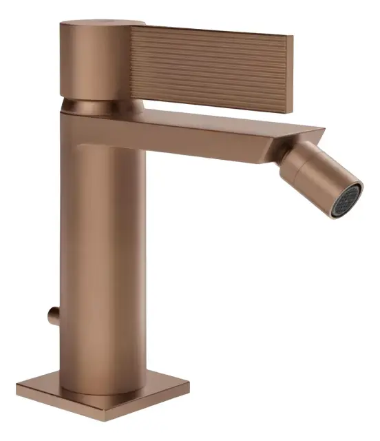 Смеситель для биде Gessi Inverso, с аэратором, донным клапаном, соединительными шлангами, Н-156 мм, цвет Copper Brushed PVD