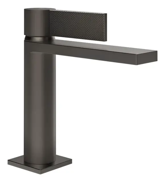 Смеситель для раковины Gessi Inverso, h178 мм, однорычажный, с донным клапаном Stop&Go, цвет Black Metal Brushed PVD