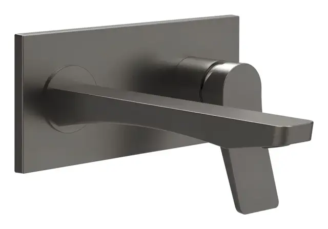 Смеситель для раковины Gessi Rilievo, настенный, со средним изливом, встраиваемый, внешняя часть, цвет Black Metal Brushed PVD