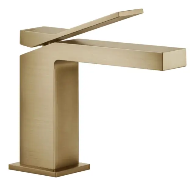 Смеситель для раковины Gessi Rettangolo K, без донного клапана, цвет Warm Bronze Brushed PVD