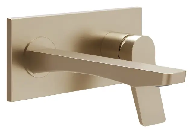 Смеситель для раковины Gessi Rilievo, настенный, со средним изливом, встраиваемый, внешняя часть, цвет Warm Bronze Brushed PVD