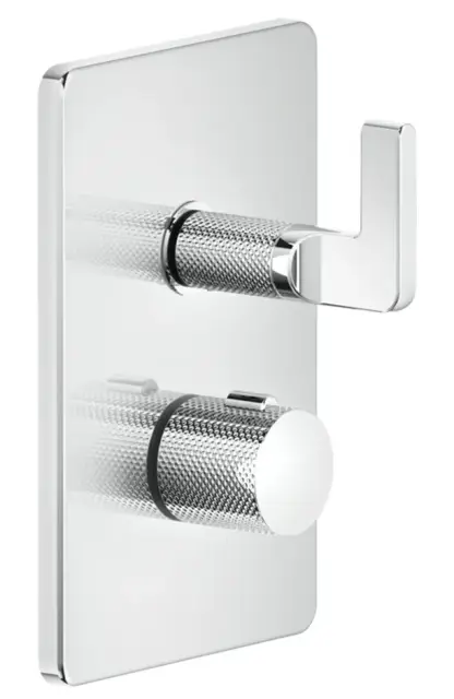 Термостат Gessi Inciso, встраиваемый, с переключателем на 3 выхода, внешняя часть, цвет Chrome