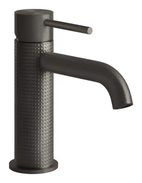 Смеситель для раковины Gessi316, однорычажный, без донного клапана, цвет Black Metal Brushed PVD
