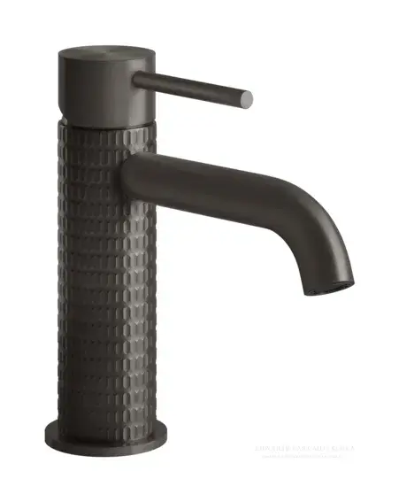 Смеситель для раковины Gessi 316 Meccanica, без донного клапана, цвет Black Metal Brushed PVD