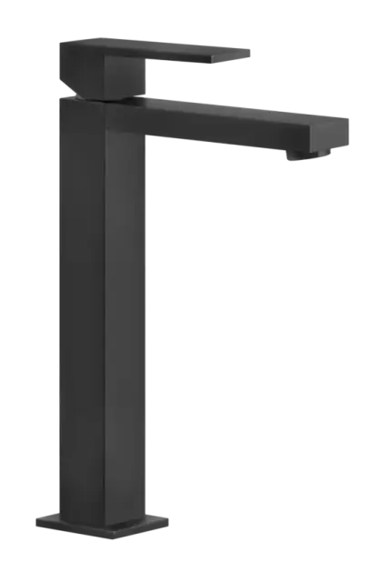 Смеситель для раковины Gessi Rettangolo, высокий, без донного клапана, цвет Matte Black