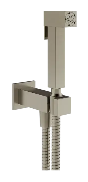 Гигиенический душ Gessi Rettangolo, c шланговым подсоединением, цвет Finox Brushed Nickel