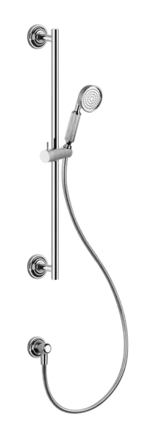 Душевой гарнитур Gessi Venti20, штанга с душевой лейкой, шлангом, выводом воды, цвет Chrome