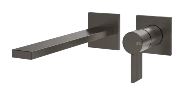 Cмеситель для раковины Gessi Inverso, встраиваемый, настенный, внешние части, цвет Black Metal Brushed PVD