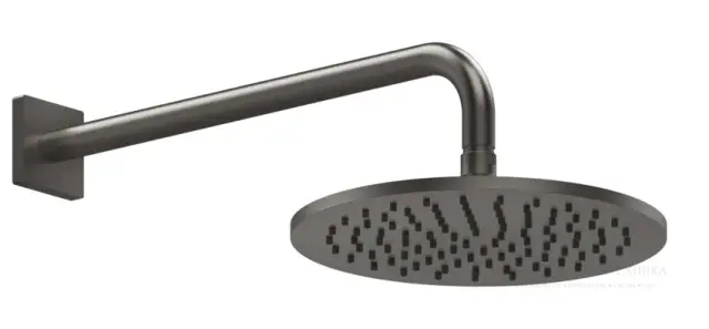 Верхний душ Gessi Rilievo, Ø250 мм, шарнирный, настенный, цвет Black Metal Brushed PVD