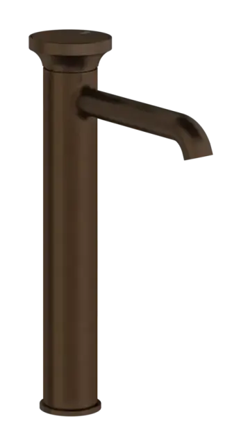 Смеситель для раковины Gessi Origini, высокий, без донного клапана, в комплект входит отделочная вставка, цвет Dark Bronze