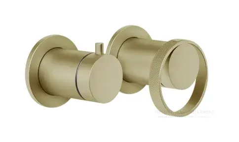 Смеситель для ванны/душа Gessi Anello, настенный, на 2 выхода, с переключателем ванна-душ, встраиваемый, цвет Brushed Brass PVD
