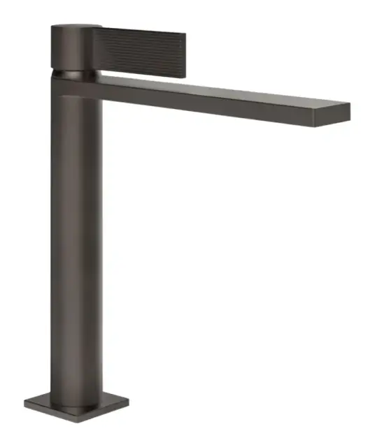 Смеситель для раковины Gessi Inverso, без донного клапана, с соединительными шлангами, Н-251 мм, цвет чёрный металл шлифованный PVD