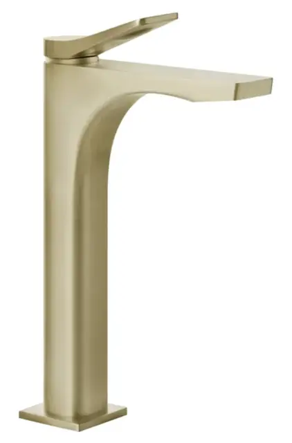 Смеситель для раковины Gessi Rilievo, высокий, без донного клапана, цвет Brushed Brass PVD