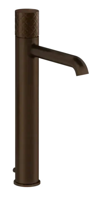 Смеситель для раковины Gessi Habito, высокий, без донного клапана, с соединительными шлангами, цвет Dark Bronze