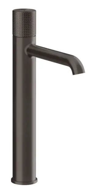 Смеситель для раковины Gessi Habito Cesello, высокий, без донного клапана, с соединительными шлангами, цвет Black Metal Brushed PVD