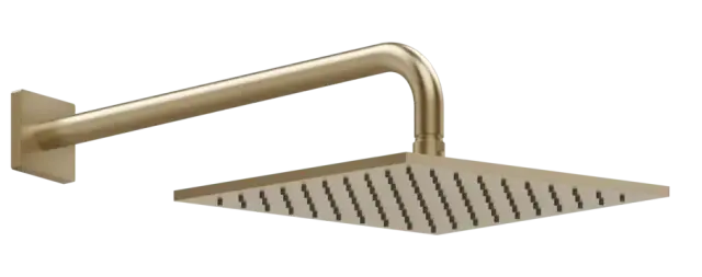 Верхний душ Gessi Rilievo 250х250 мм, шарнирный, для настенного креплениям, цвет Warm Bronze Brushed PVD