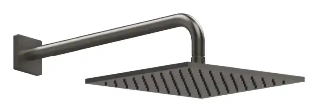 Верхний душ Gessi Rilievo 250х250 мм, шарнирный, для настенного крепления, с защитой от известкового налёта, Н-163 мм, цвет Black Metal Brushed PVD