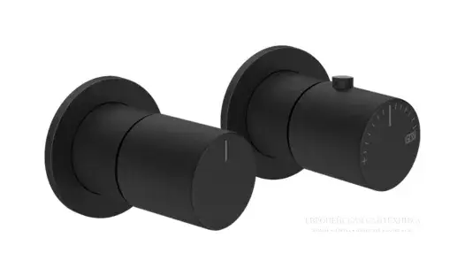 Термостат Gessi Habito, встраиваемый, на 2 потребителя, внешняя часть, цвет Matte Black