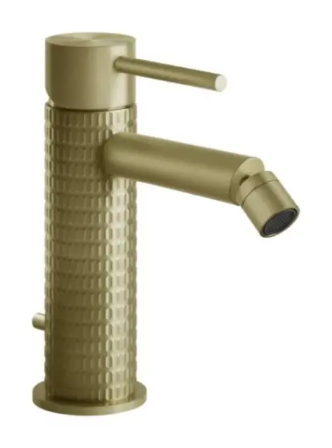 Смеситель для биде Gessi316, с донным клапаном, цвет Brushed Brass PVD